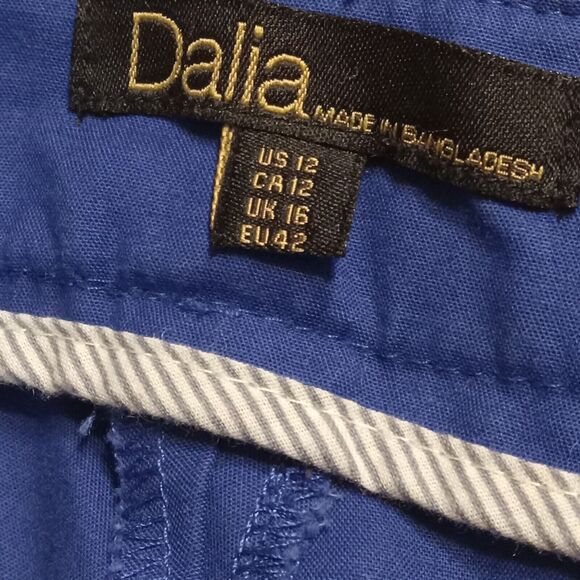 Dalia Dress Pants Womens Size 12 Blue Straight Leg Mid Rise D2049 Inseam 26" - Picture 6 of 8